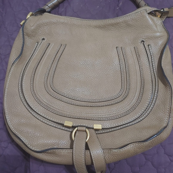 Small Marcie bag in grained leather Brown - Chloé Chloe Small Double-Carry Satchel Bag